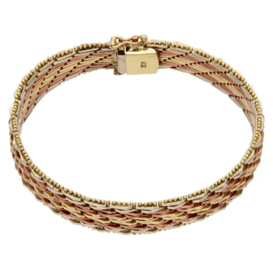 9ct Yellow Rose & White Gold Fancy Link Bracelet