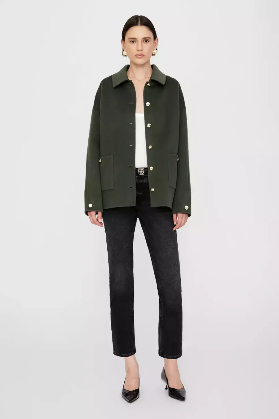 anine bing luca jacket olive