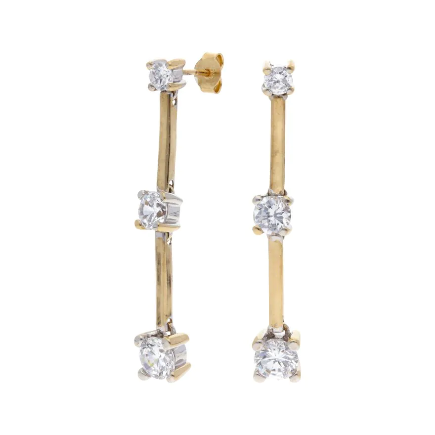 gold cubic zirconia earrings