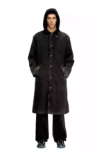 Diesel - Hybrid coat in denim and jersey - Denim Jackets - Man - Black