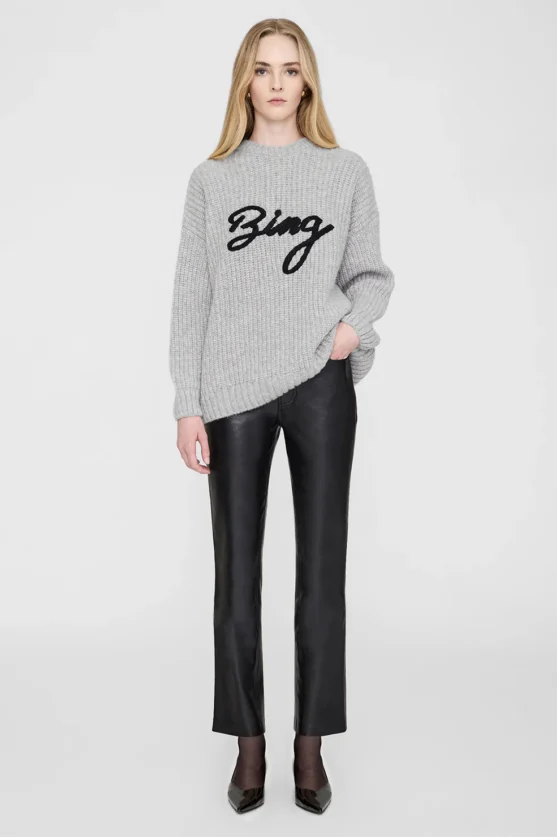 ANINE BING Sydney Crew Sweater Signature in Zinfandel - Image 4