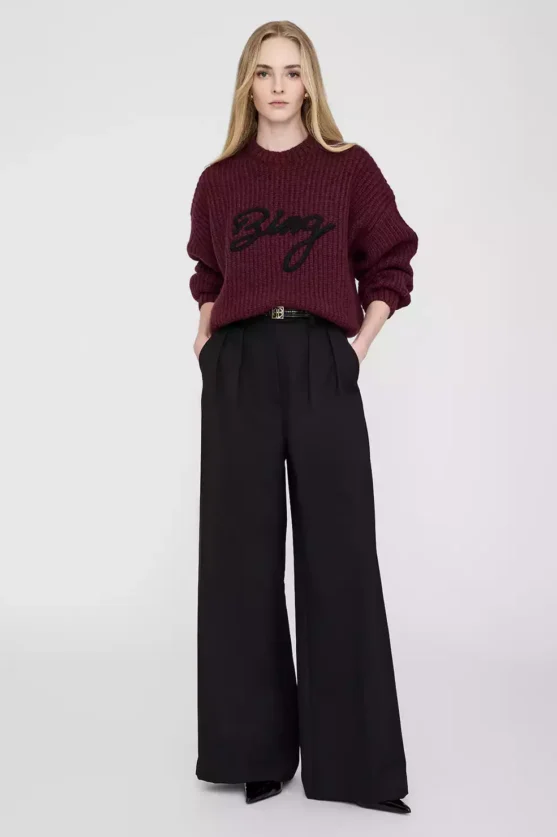 ANINE BING Sydney Crew Sweater in Zinfandel: Luxe Knitwear for Effortless Style