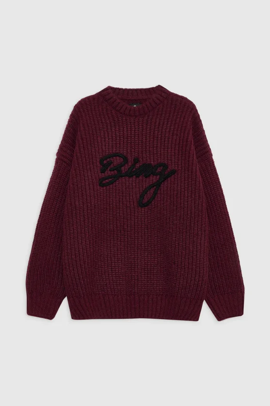 ANINE BING Sydney Crew Sweater in Zinfandel: Luxe Knitwear for Effortless Style
