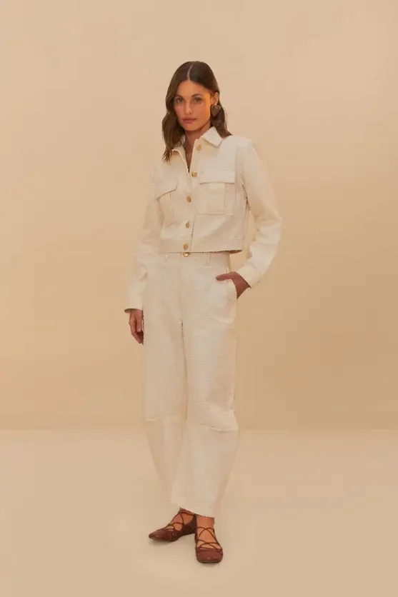 off-white twill laser crop jacket