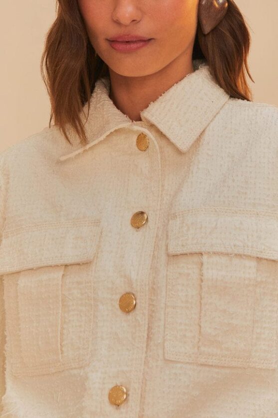 off-white twill laser crop jacket