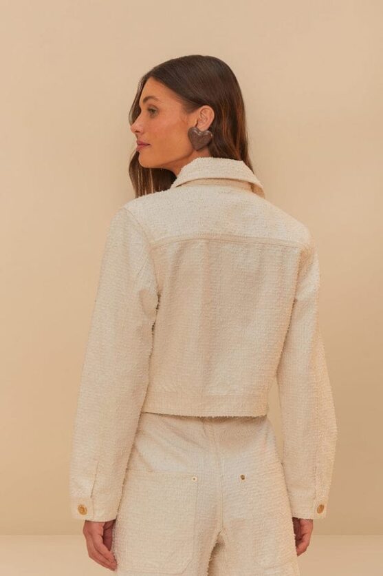 off-white twill laser crop jacket