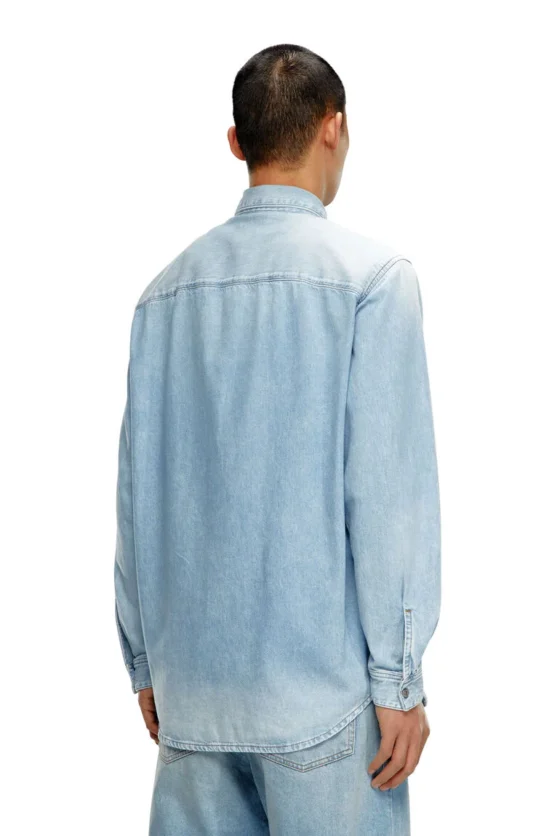Diesel Men's Blue Denim Shirt - Regular Fit, Eco-Friendly Cotton