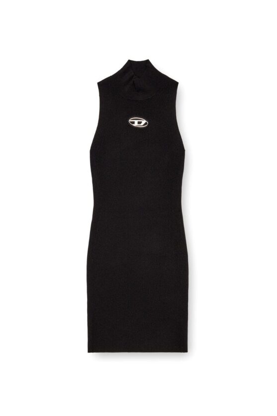 Diesel- Short turtleneck dress in ribbed knit - Image 3