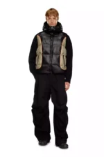Men's Diesel Hooded Puffer Vest - Stunning Shiny Ripstop Winter Jacket, Multicolor