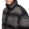 Diesel Faded Denim Puffer Jacket - Unisex Winter Jacket in Black