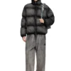 Diesel Faded Denim Puffer Jacket - Unisex Winter Jacket in Black
