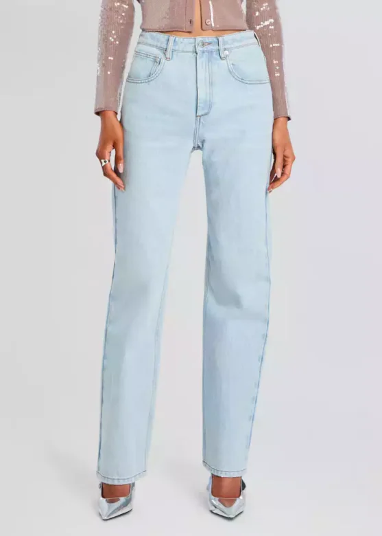 GRLFRND Brooklyn High Rise Straight Jeans - Miracle Mile Light Wash