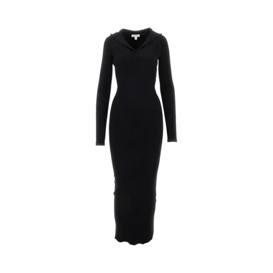 ALAIA Woman's Knitted Hooded Long Dress - Ultimate Luxe Comfort,
