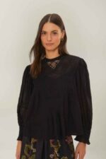Black Short Sleeve Collar Blouse - Chic & Effortless Style