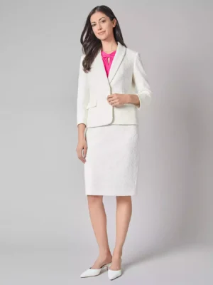Plus Shawl-Collar Jacket, Bonded Lace - Image 3