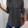 Women's Crew Neck Casual Long Sleeve Shirt - Image 8