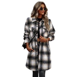 Women's Long Plaid Shirt Jacket - Image 8