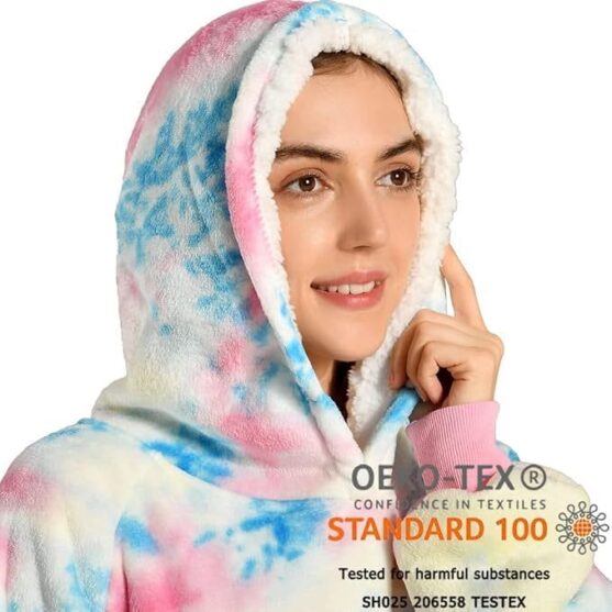 Krifey Wearable Blanket Hoodie, Oversized Sherpa Hooded As Birthday Gifts For Mom Women Girlfriend Men, Cozy Sweatshirt With Giant Pocket - Image 8