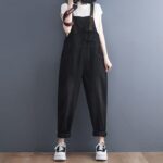 Women's Black Denim Overalls