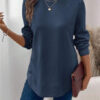 Women's Crew Neck Casual Long Sleeve Shirt - Image 3