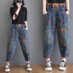 Stylish Blue Casual Jeans for Women – Loose Slim Fit Cowboy Style