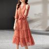 Lightweight Floral Chiffon Long Dress - Image 5