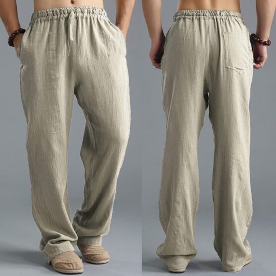 Men's Breathable Linen Loose Casual Sports Pants - Image 9