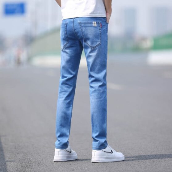 Stylish Men's Stretch Slim Straight Jeans - Image 3