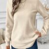 Women's Crew Neck Casual Long Sleeve Shirt - Image 2