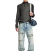Stylish Men’s Black Diesel Cardigan | Treated Cotton with Zipper