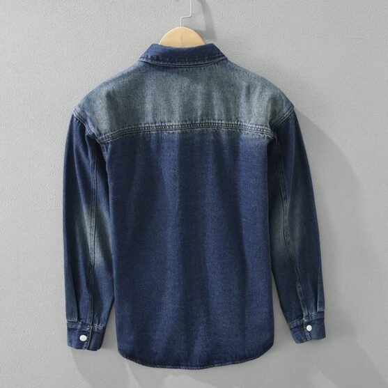 Premium Men's Shirt Jacket - Solid Colors, Loose Fit, Pure Cotton - Image 5