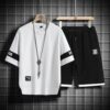 Men's Black and White Streetwear Set