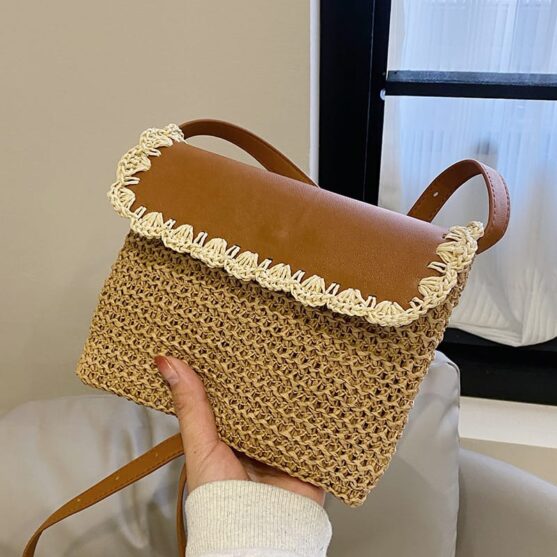 Stylish Medium Soft Straw Bag - Image 6