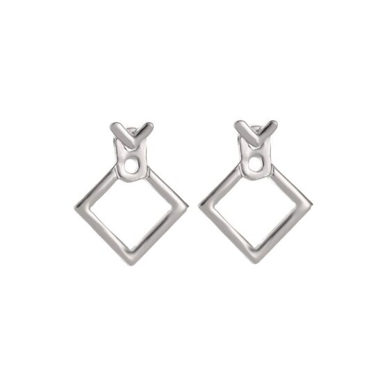 Women hollow diamond square stud earrings - Image 5