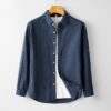 Men's cotton linen blend shirt long sleeve