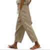 Women's elastic waist cropped pants with pockets - Image 5