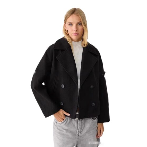 Stylish Short Double-Breasted Coat for Women - Image 6