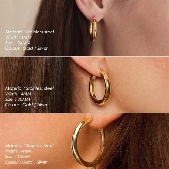 Broad round hoops for women - Image 8