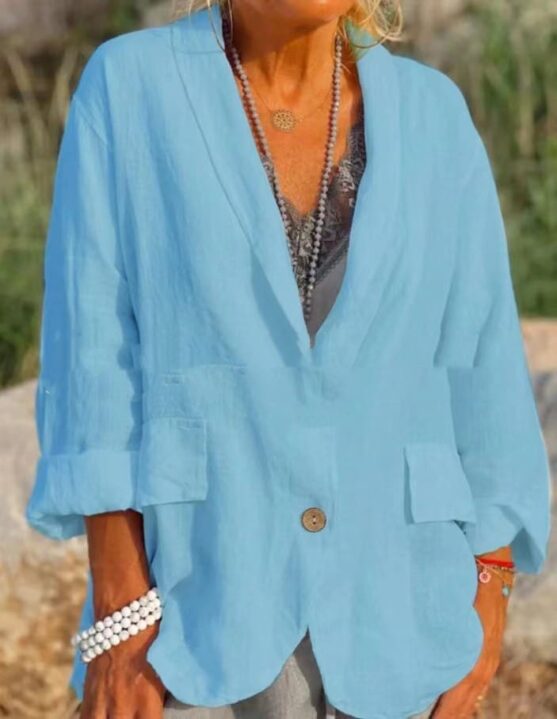 Pure cotton linen jackets for women - Image 10