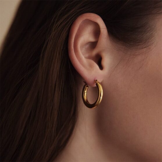 Broad round hoops for women - Image 7