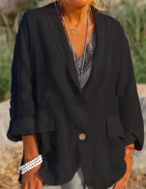 Pure cotton linen jackets for women - Image 8