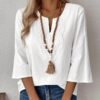 Long sleeve women 100 cotton loose fit blouse