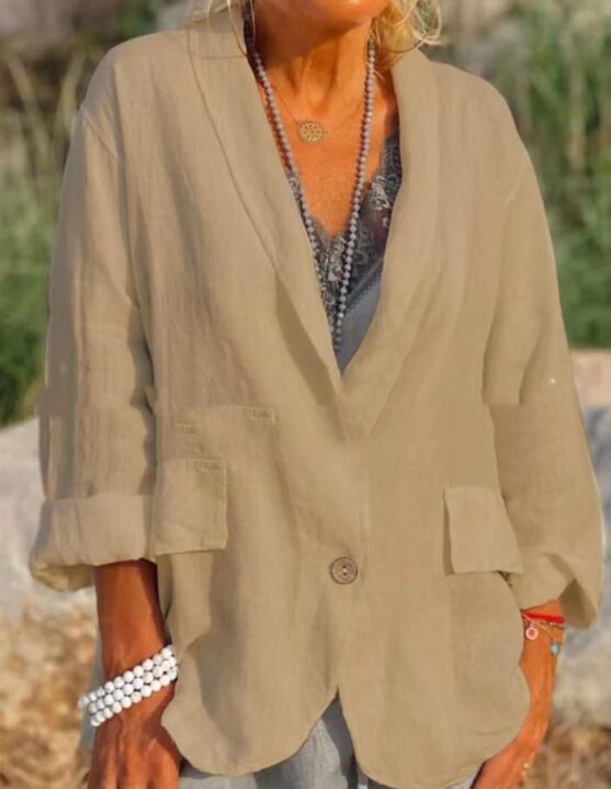 Pure cotton linen jackets for women - Image 6