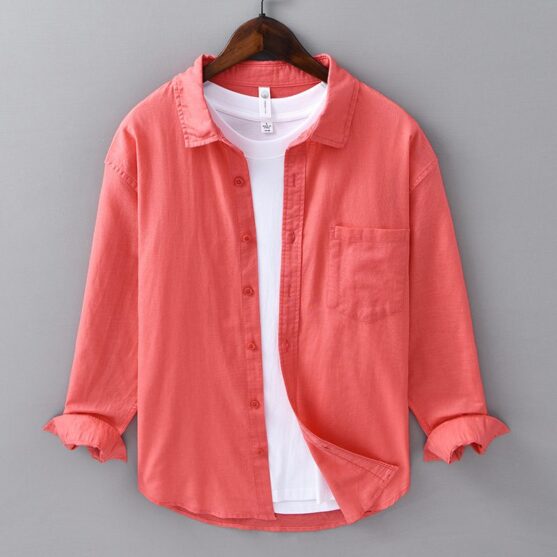 Best Long Sleeve Cotton Linen Shirts Men