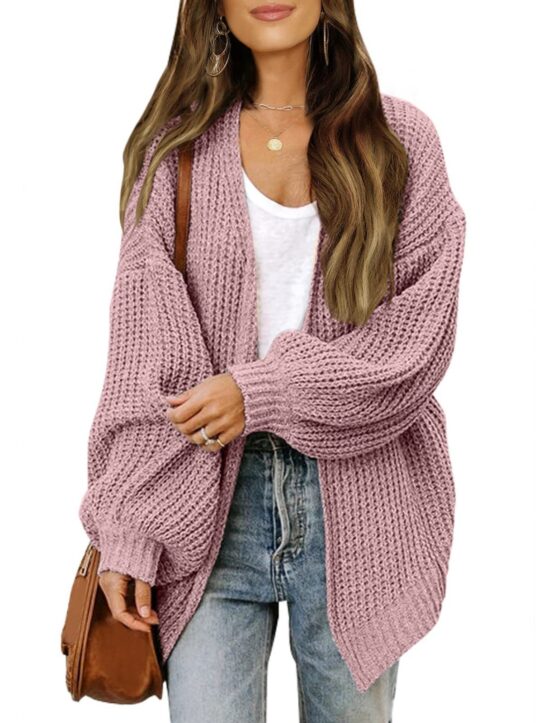 Long Sleeve Oversized Cardigan for  Women With Pockets - Image 3