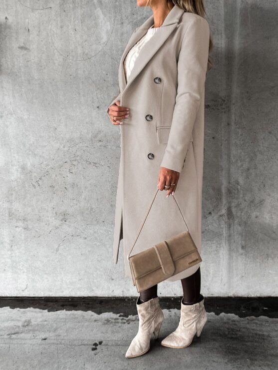 Double Breasted Long Coat For Women - Image 6