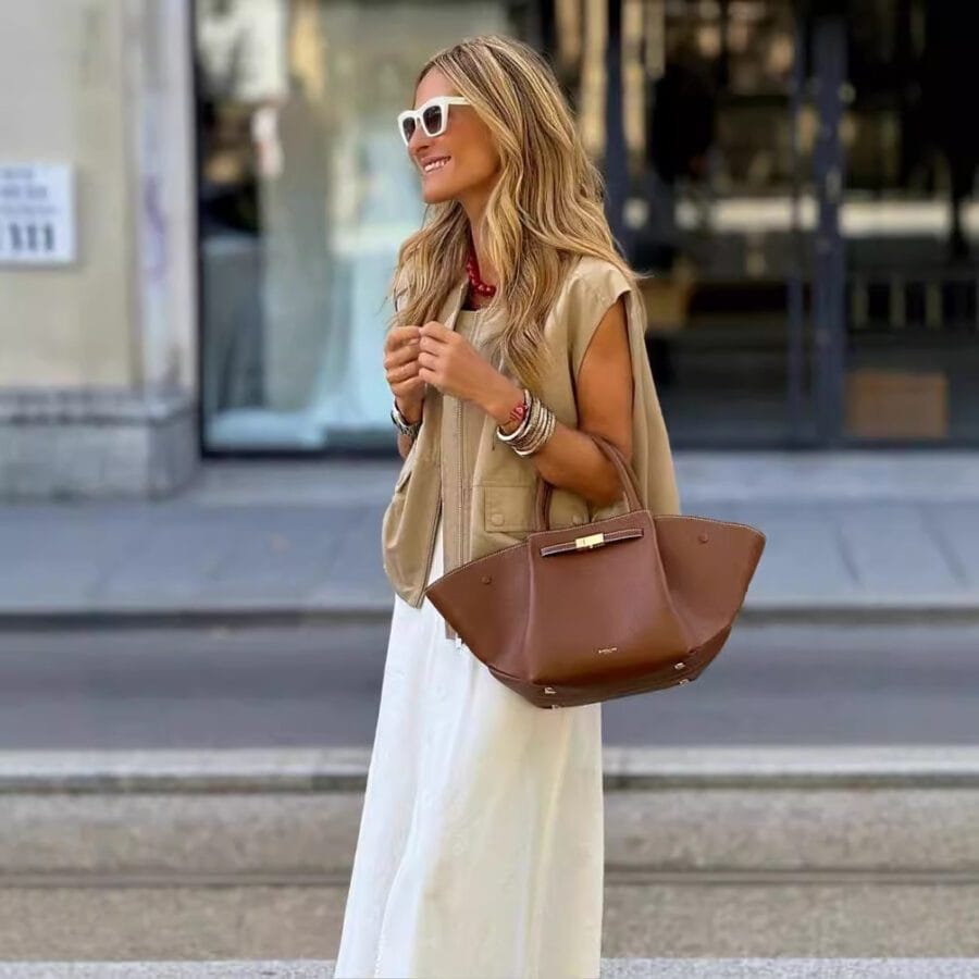 Women's Loose Pleated Sleeveless Vest