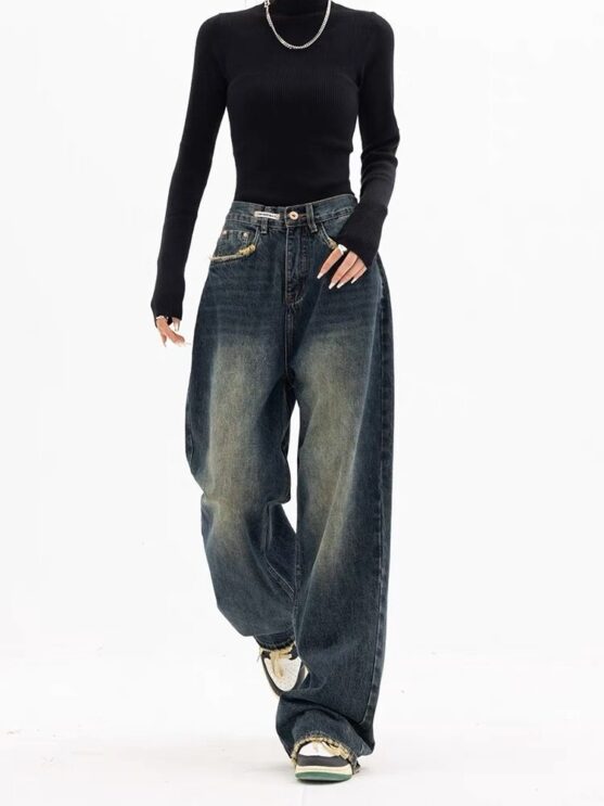 Best Women's Wide Leg Jeans High Waist Straight Leg - Image 2