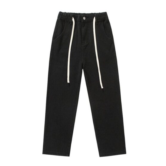 Men's Wide Leg Cotton Pants - Casual Relaxed Fit - Image 3