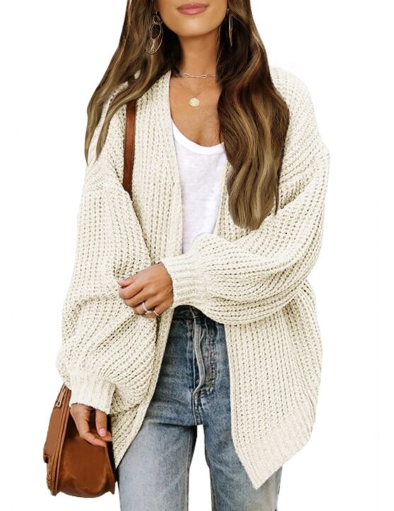 Long Sleeve Oversized Cardigan for  Women With Pockets - Image 8
